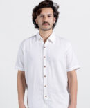 White Half Sleeve CoOrd set for Men