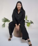 Black Full Sleeve Crop Shirt for Women